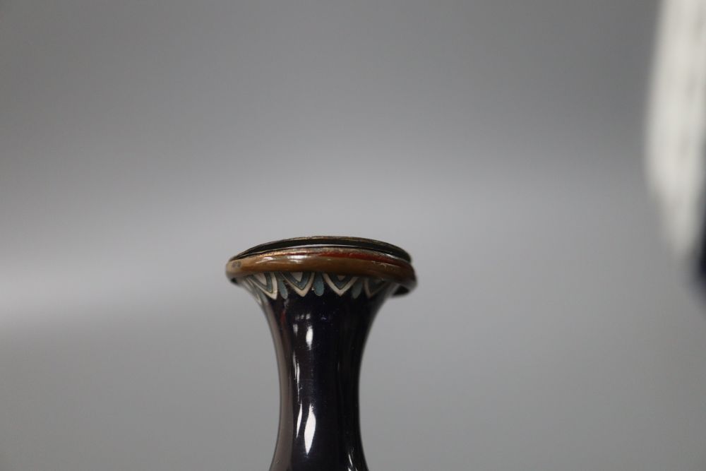 A Japanese cloisonne vase, height 15cm (a.f.)